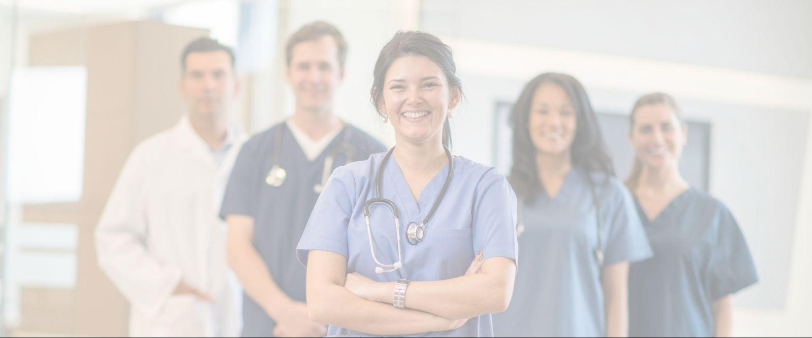 Group of healthcare professionals in a hospital setting